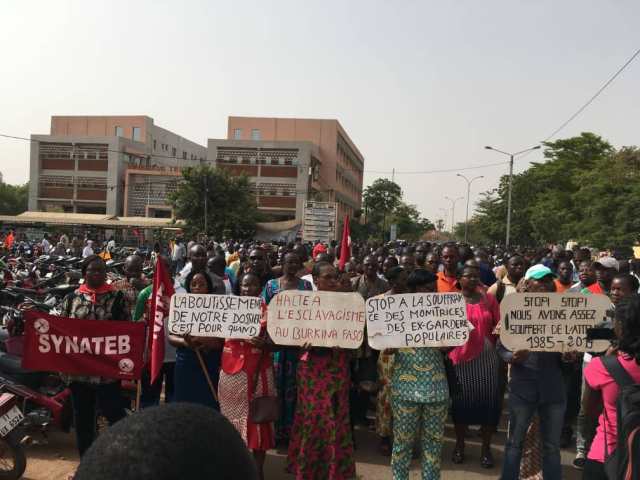 marche des syndicats de l'éducation le 18 avril 2019 à Ouagadougou